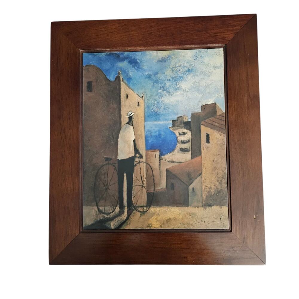 Didier Lourenco Village Seascape Framed Fiberboard Wall Art Coastal Decor